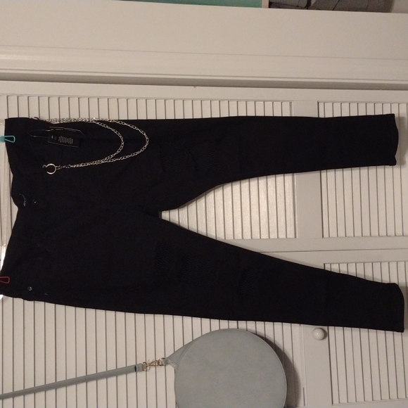 Hot Topic Denim - Black Fishnet Jeans, plus size 18
